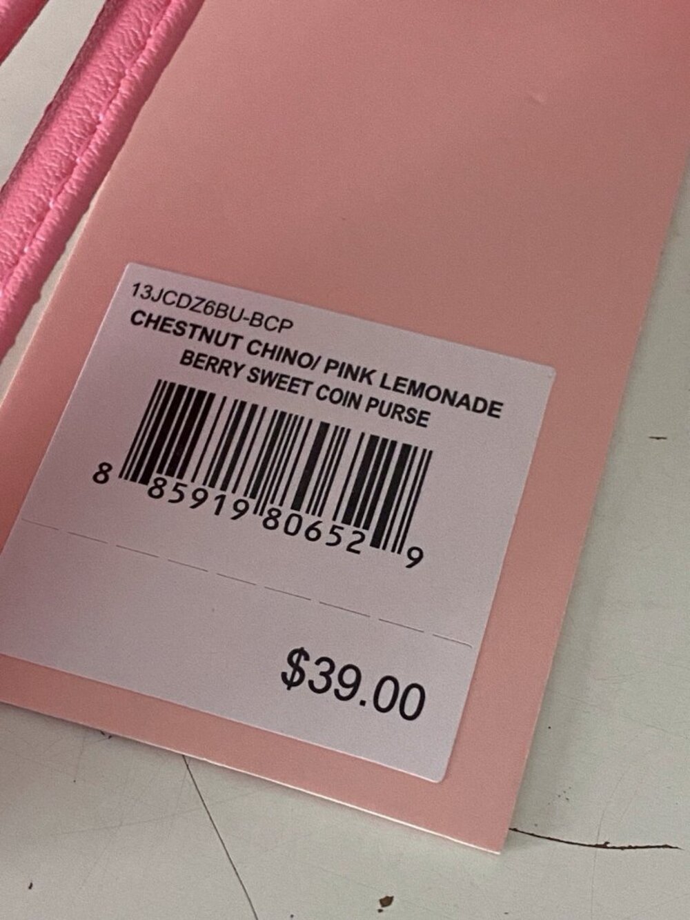 Juicy Couture Berry Sweet Coin Purse Wristlet Chestnut Chino Pink Lemonade NEW - Picture 2 of 10